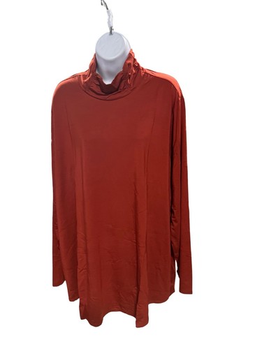 Camicetta Susan Graver donna elegante finto collo 3X più zafferano profondo tutti i giorni