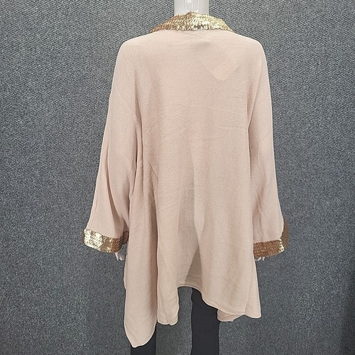 Antthony Design Originals Sequin Neck Poncho Sweater One Size Blush Coral - Picture 7 of 10