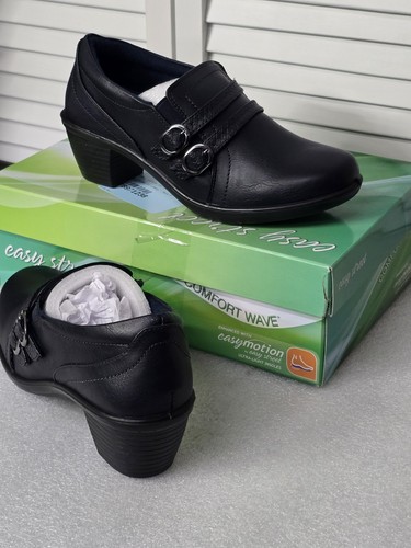 Botín para mujer Easy Street Stroll azul marino con detalles de hebilla sin cordones talla 8M 31-5310 - Imagen 2 de 9