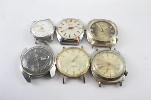 Assorted Vintage Mechanical Watches Seiko 5 Enicar Ultrasonic SPARES/REPAIRS x 6
