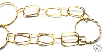 12 Inc Gold Plated Copper Round & Fancy Link Chains GC2 - Picture 1 of 1