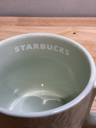 2022 Starbucks Light Green Mint Leaf Marble Embossed Spring Summer Design 14 oz - Picture 5 of 5
