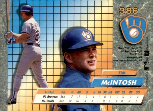S5R10: 1992 Ultra Baseball Card #s 4-395 - Picture 486 of 504