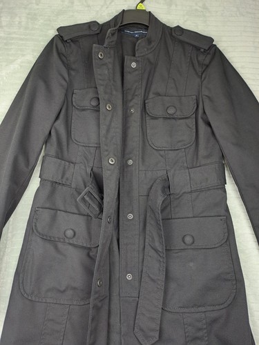 French Connection Womens Black Modern Fitted Trench Coat Size 8 New Other - Picture 11 of 18