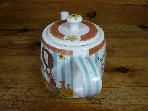 Johnson Brothers Born to Shop Porcelain Teapot & Lid Instant Human Just Add Tea - Picture 3 of 8