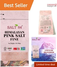 100% Natural Pink Salt from Himalayas - Fine Grain, 1 lb for Flavor & Wellness