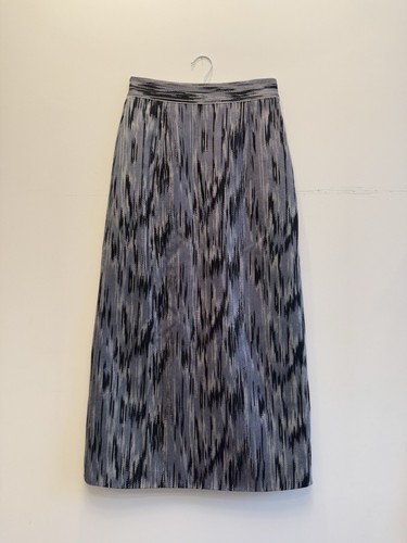 £595 Auth Varana High-Rise Midi Skirt, Unique Handmade Cotton Silk Skirt, 10 UK