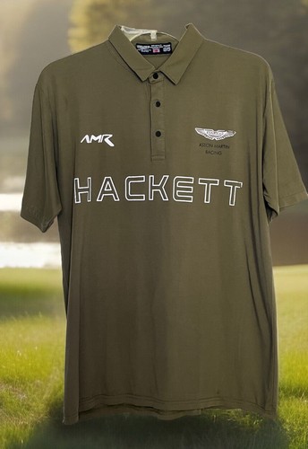 NR MINT ASHTON MARTIN M HACKETT RACING ARMY TAUPE GREEN GOLF POLOSHIRT HERREN - Bild 1 von 4