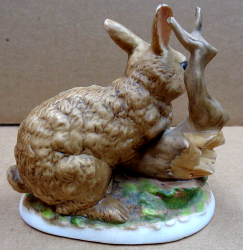 Vtg Lot/2 HOMCO Home Interior 1465 & 1411 BROWN RABBIT BUNNY Figurines - Picture 4 of 11
