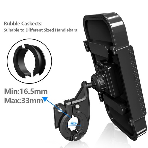 360° Waterproof Handlebar Cell Phone GPS Mount Holder Case Bag for Motorcycle - Photo 9 sur 9