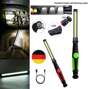 Akku Werkstattlampe COB LED Arbeitsleuchte ultra flach Handlampe Stablampe DE