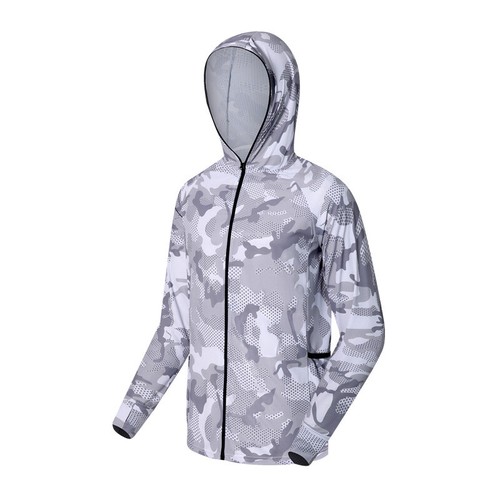 Fishing Clothing Long Sleeve T-Shirt UPF 50+ UV Proof Hoodie Quick Dry Zip Tops - Picture 9 of 19