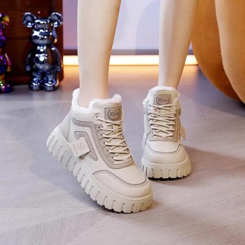 Women's High Top Snow Boots Warm Anti Slip Winter Casual Thick Shoes - Picture 19 of 26