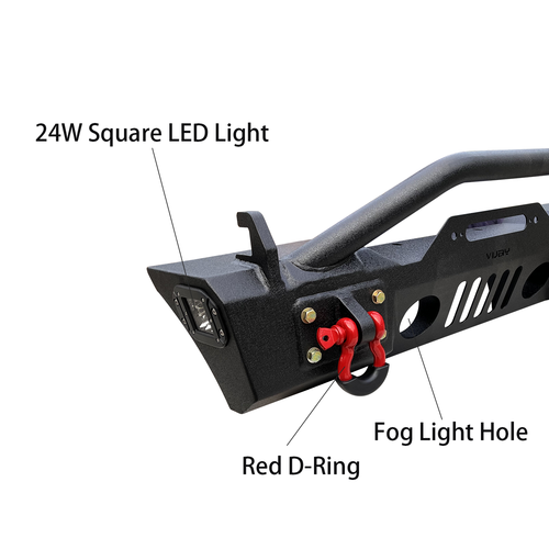 Vijay For 07-18 Jeep Wrangler JK Steel Front/Rear Bumper W/Tire Carrier&Lights - Picture 7 of 46