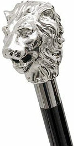 Vintage Latón Plata León Cabeza Mango Marrón Madera Walking Stick Cane Handmade - Imagen 9 de 9