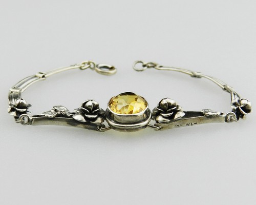 Altes 835er Silber Designer Armband mit Citrin R315 - Bild 3 von 4
