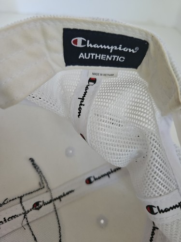 Champion BIG C LOGO Snapback Hat Cap Adjustable Streetwear White Mesh - Picture 7 of 10