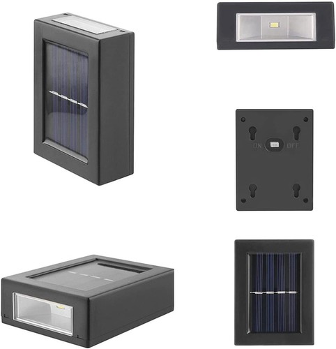 2pcs LED Solar Wall Light Deck Lights for Outdoor Garden Wall Backyard Patio - Picture 2 of 19