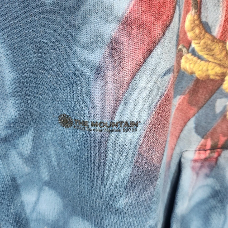 The Mountain Eagle Sweatshirt Tie Dye Navy Blue American Flag Patriotic Indie M - Image 4 of 4