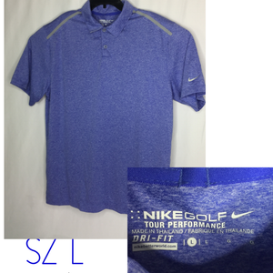 nike golf shirt blue
