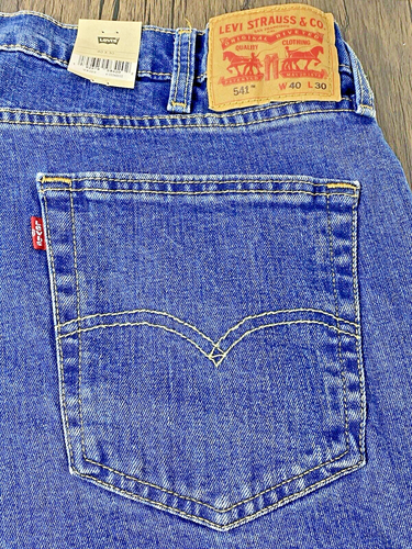 Levi's 541 Athletic Taper Stretch Mens Jeans W40 L30 Dark Blue 40X30" NWT - Picture 8 of 9