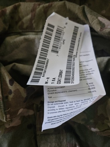 US Military Coat Army Combat Uniform, 8415-01-598-9987, Medium Regular New ! - Picture 6 of 7