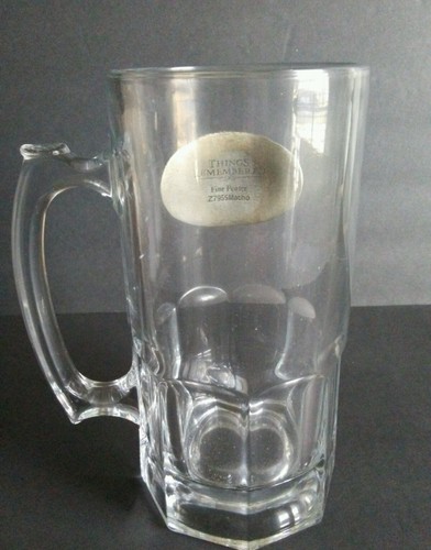 KAPPA SIGMA 1285 Glass Pewter 8 1/4" T Stein Mug Handle with Thumb Placement - Picture 7 of 10