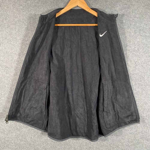 Nike Jacket mens M Black Puffer Vest Reversible Fleece Softshell Quilted Y2K - Picture 4 of 13