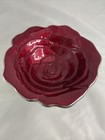 Julia Knight Rose Enameled Bowl 8 1/2" Pomegranate Color Serving Dish Display