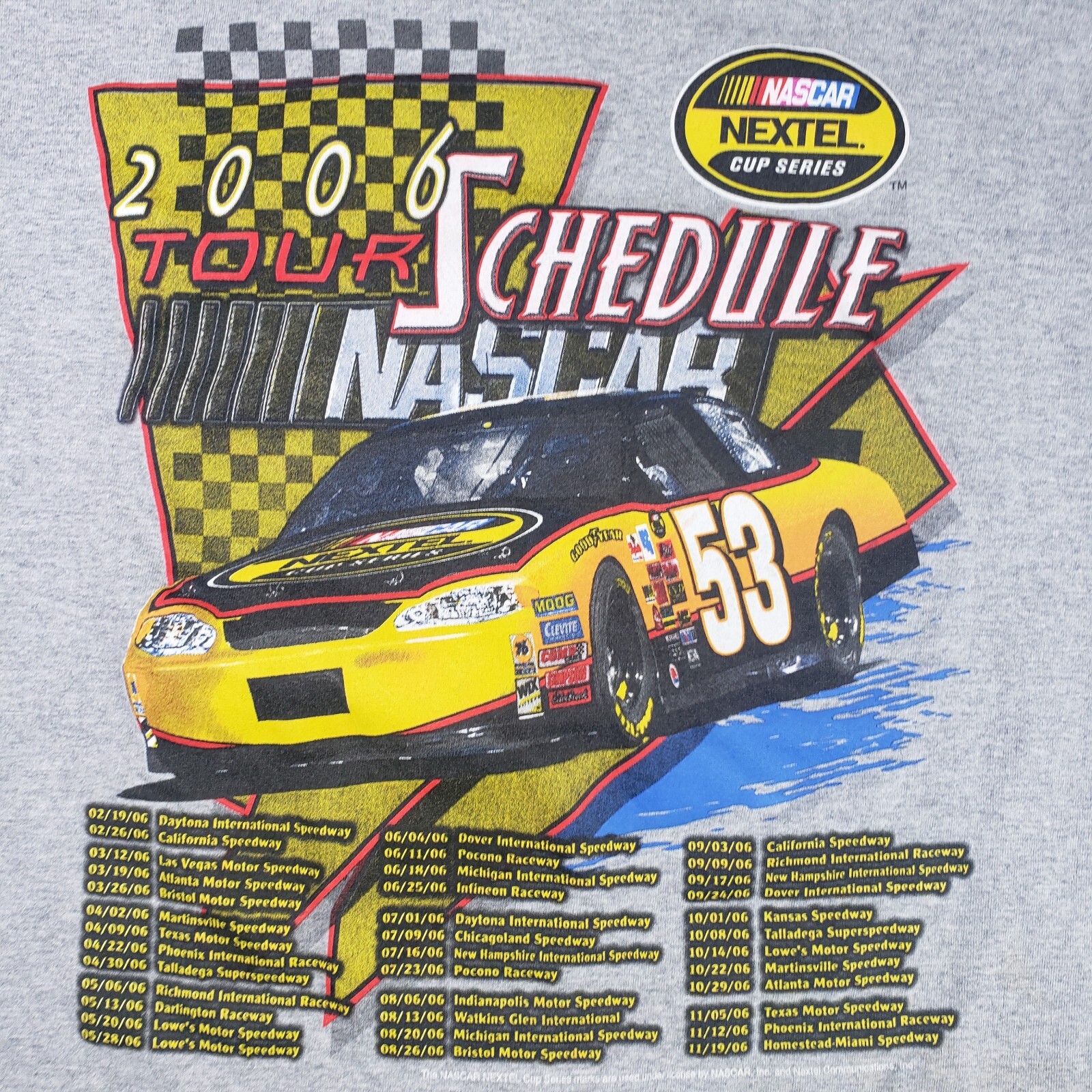 2006 NASCAR Nextel Cup Series Schedule Tour Graphic Sโฆ - Gem