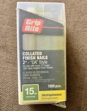 GRIP RITE Pneumatic 2-Inch 15-Gauge DA Angled Collated Finish Nails (950pc)