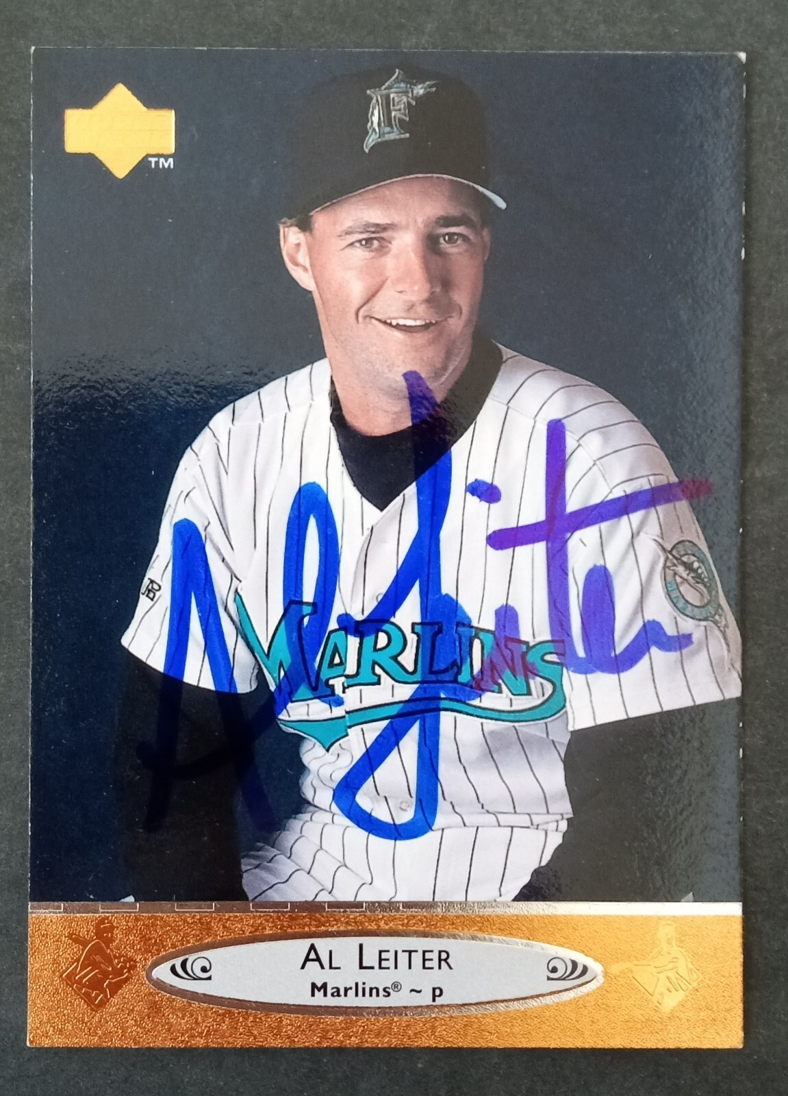 1996 Upper Deck SIGNED: Al Leiter, MARLINS #339
