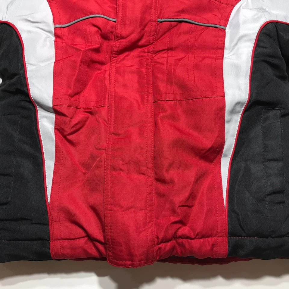 Chaqueta de invierno Faded Glory niños pequeños talla 3T roja pesada con capucha con forro de cremallera Foto 4 de 4