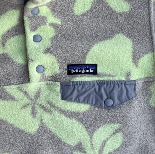 Patagonia Synchilla Fleece Snap-T Womens Small Yellow/Beige Floral Pullover - Picture 3 of 12