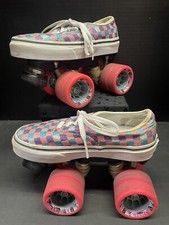 Custom Vans Roller Skates Youth 1.5. Cayman Radar Wheels. Glitter Checkerboard.