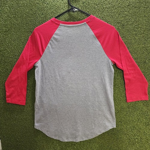 Under Armour Women's Heatgear 3/4 Sleeve S Loose Crew Neck Shirt Gray Red 1216 - Picture 3 of 4