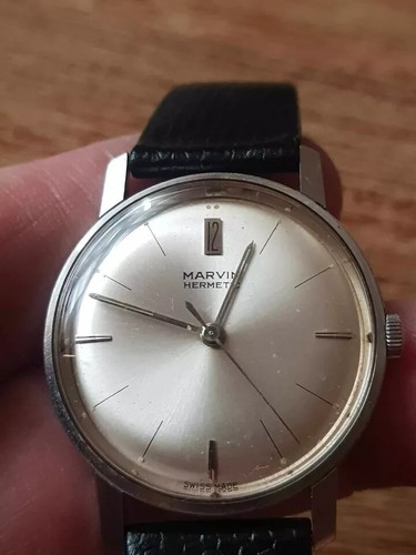 Vintage Marvin Hermetic 34mm Steel Watch 620A 1960’s Hand Winder Swiss - Picture 4 of 19