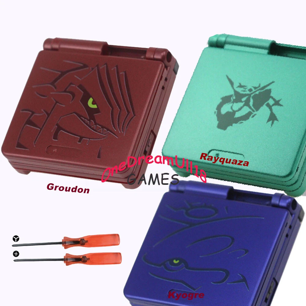 Gameboy Game Boy Advance SP Pokemon Groudon Kyogre Rayquaza Housing Shell IPS