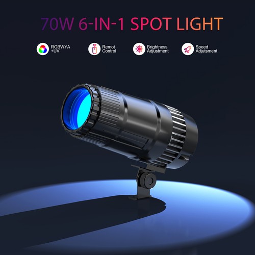 Proyector 70W haz Pinspot luz LED iluminación de escenario RGBW KTV disco DJ con control remoto - Imagen 3 de 7