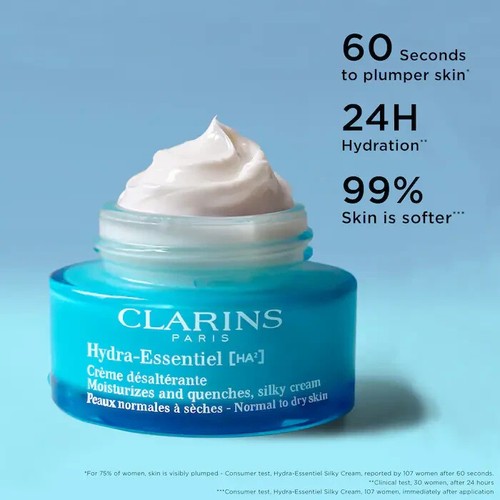 NEW Clarins Hydra-Essentiel Silky Moisturizer Hyaluronic Acid 1.7/100%AUTHENTIC - Picture 3 of 7