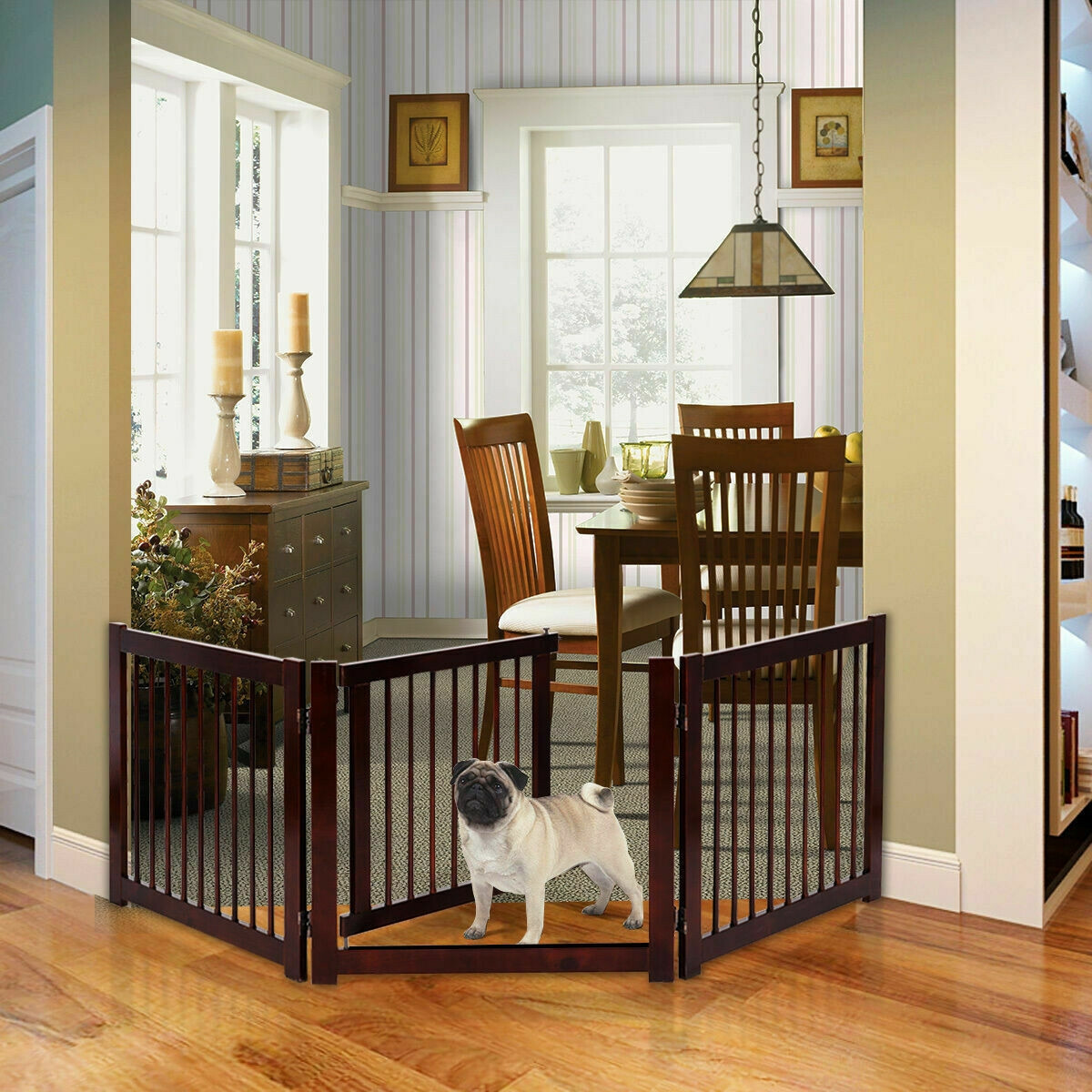 24 Configurable Folding 3 Panel Wood Dog Fence 24 Configurable Folding 3 Panel Wood Dog Fence