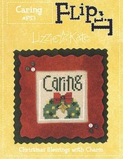 LIZZIE KATE: CHRISTMAS BLESSINGS FLIP IT CARING (W/CHARM) CROSS STITCH PATTERN