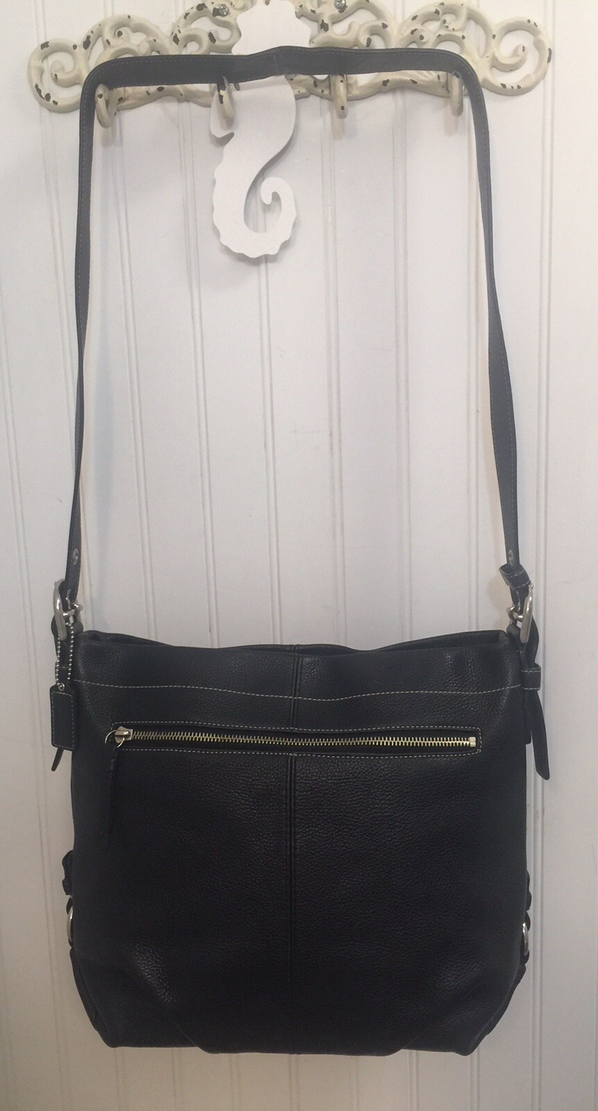 Authentic COACH Vintage Shoulder Duffle Bag Purse Lea… Gem