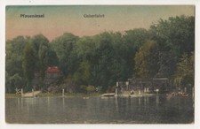 Berlin AK Wannsee Pfaueninsel &Uuml;berfahrt altes Foto gelaufen 1918