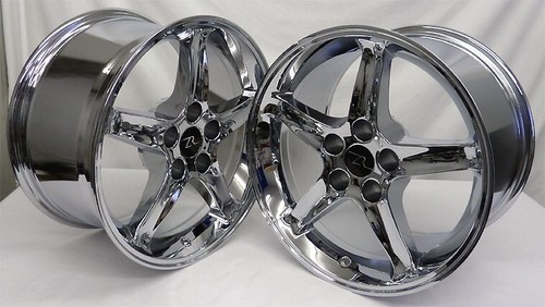 17" Chrome Mustang 95 Cobra R style Wheels 17x9 17x10.5 5x114.3 staggered SN95 - Picture 6 of 10