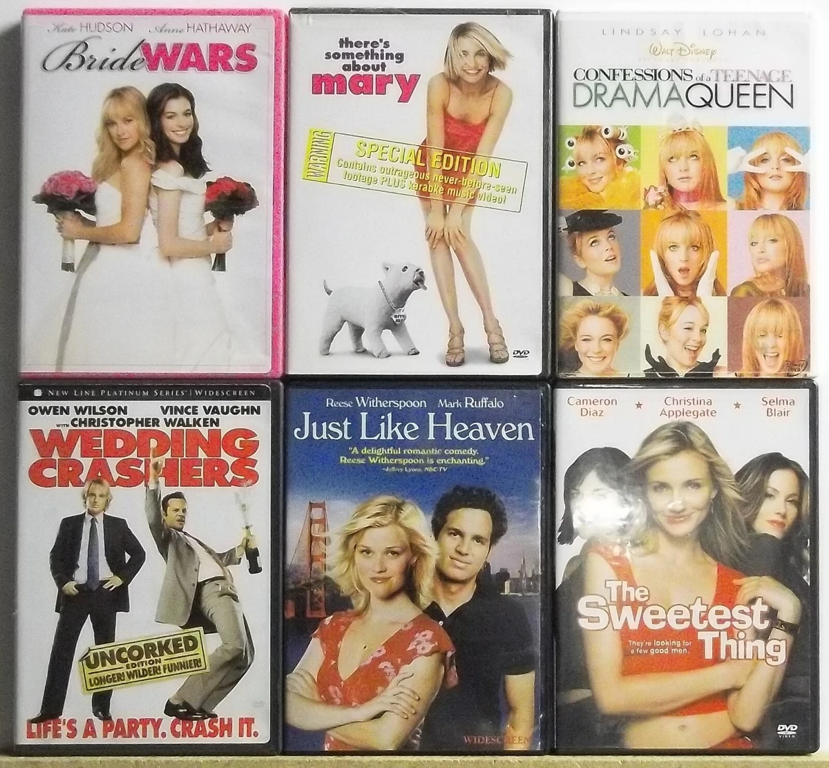 6 Chick Flick Movie DVDs READ LIST INSIDE Lot H821 FREE US S H Diaz Witherspoon