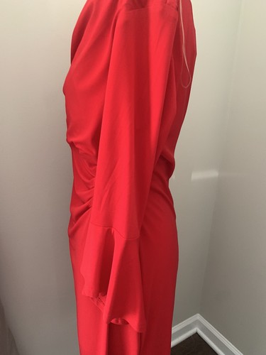 NWT Christmas Beautiful Dress Connected Women's 10 Red Bell-Sleeve Dress - Picture 5 of 10