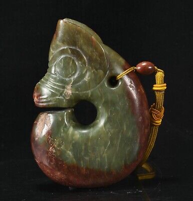 Ancienne sculpture en jade Hetian culture Hongshan 4,3 outlet pouces Yu cochon dragon crochet gou "Gua Jian"