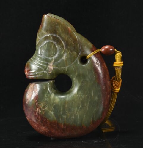 Ancienne sculpture en jade Hetian culture Hongshan 4,3 outlet pouces Yu cochon dragon crochet gou "Gua Jian"