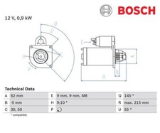 Starter BOSCH 0986013850 für Peugeot 205 II 106 I 106 II 207